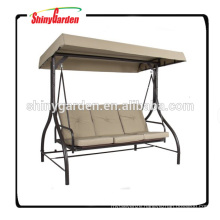 Outdoor Swing Canopy Hammock Seats 3 Patio Deck Furniture Tan
